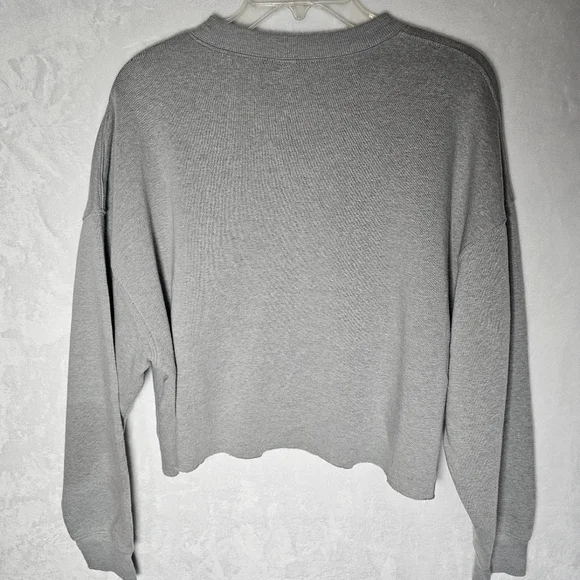 Wild Fable Gray Oversized Cropped Sweatshirt Women's Size XL - Picture 4 of 6